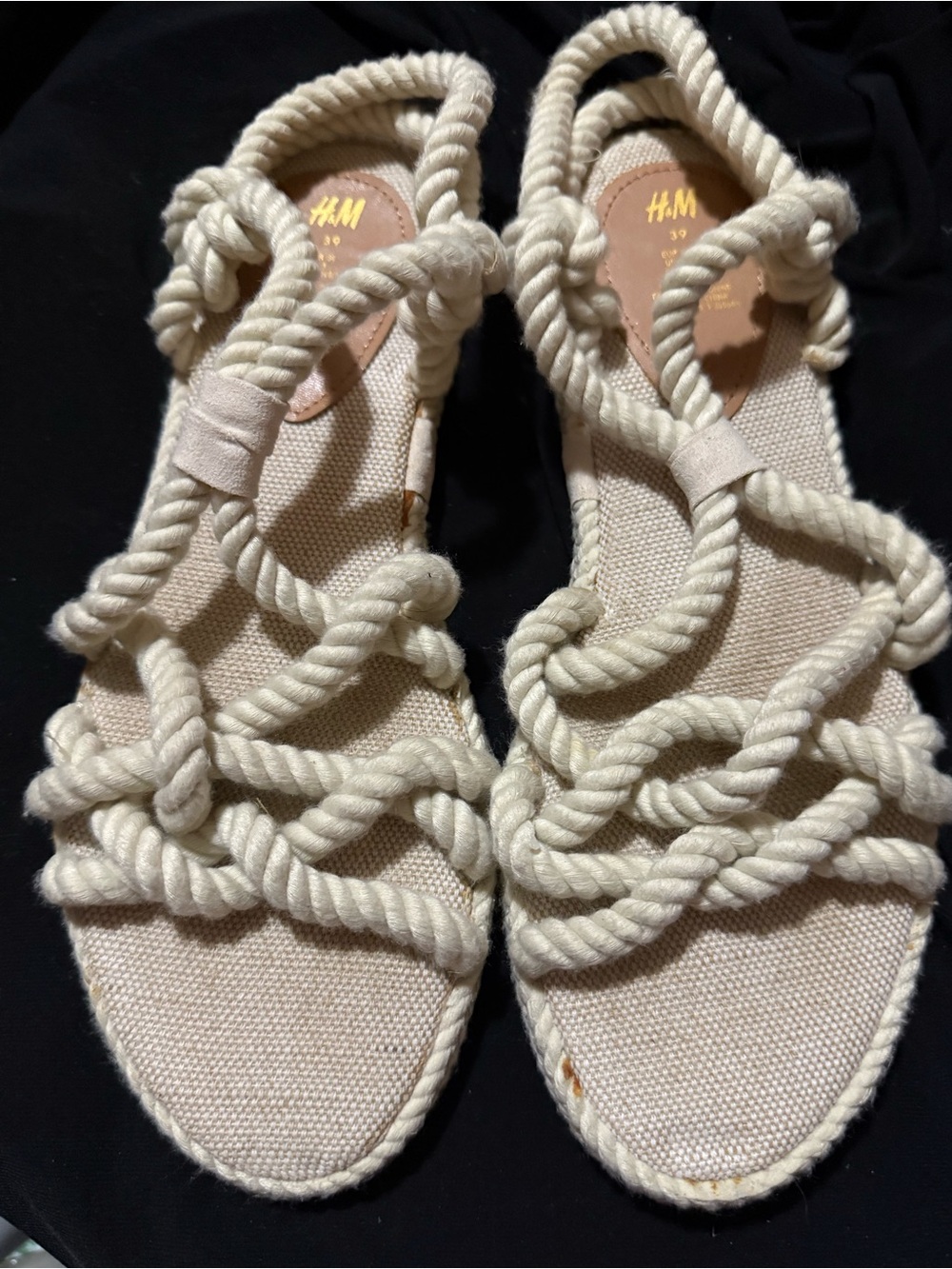 H&M Ivory Rope Gladiator Sandals - Women's